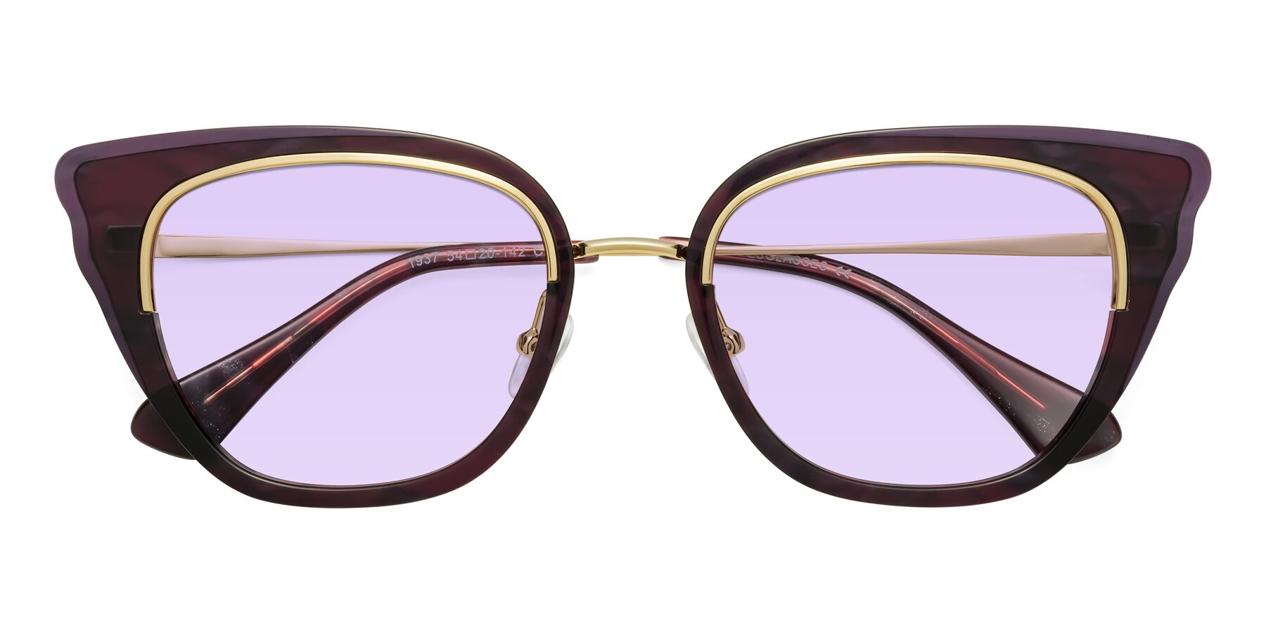 Folded Front of Spire in Dark Voilet-Gold with Light Purple Tinted Lenses