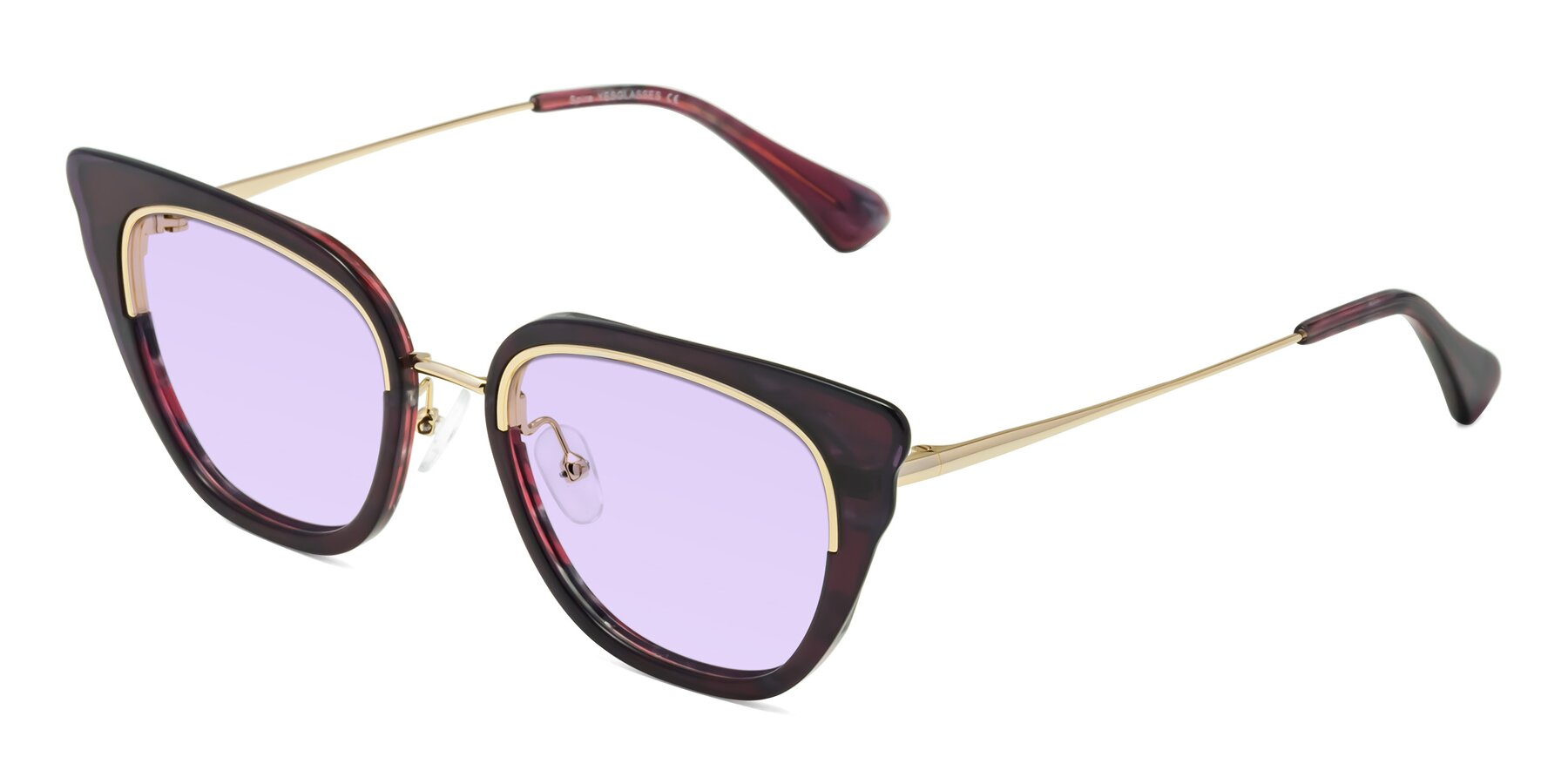 Angle of Spire in Dark Voilet-Gold with Light Purple Tinted Lenses