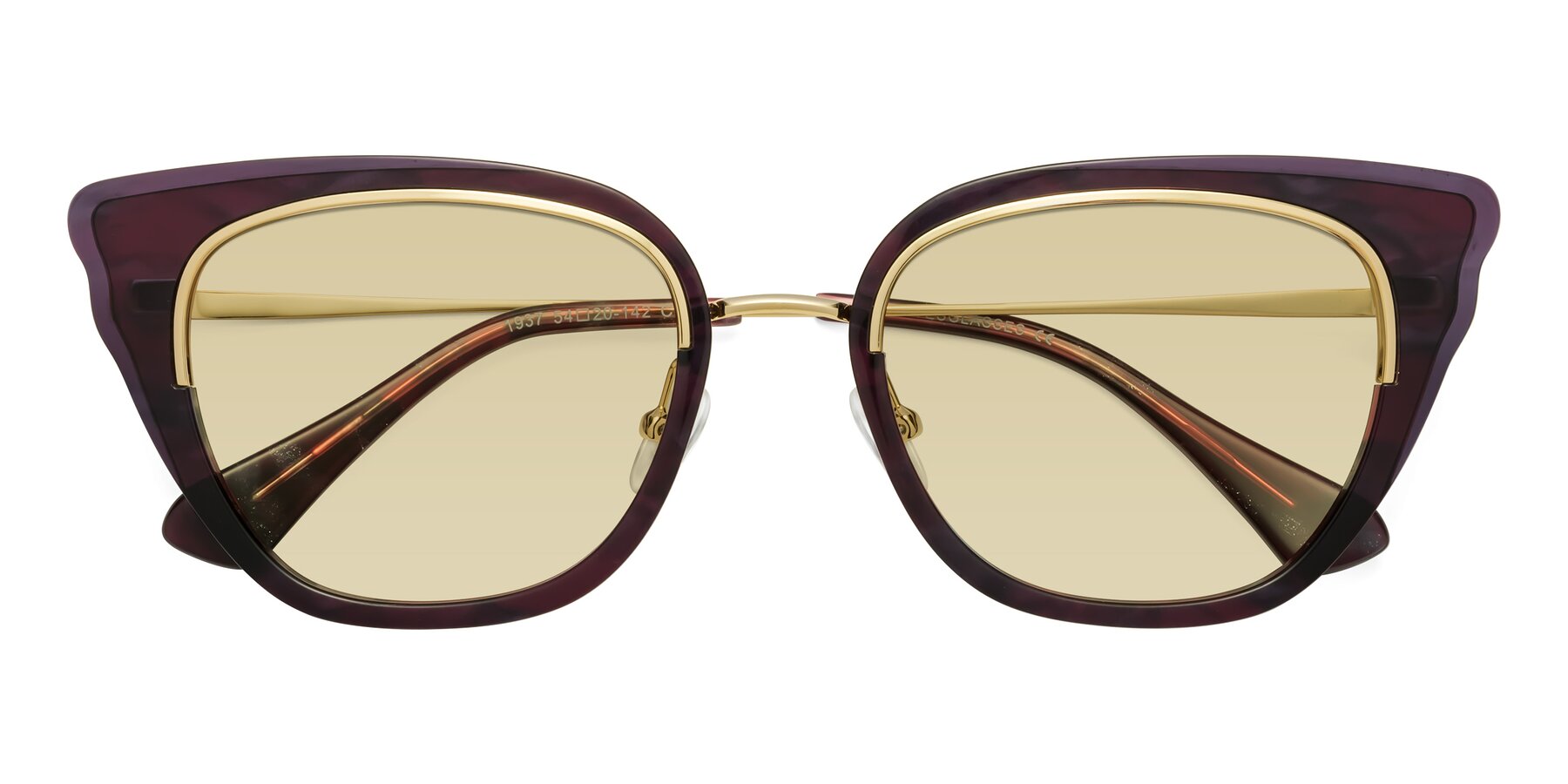 Folded Front of Spire in Dark Voilet-Gold with Light Champagne Tinted Lenses