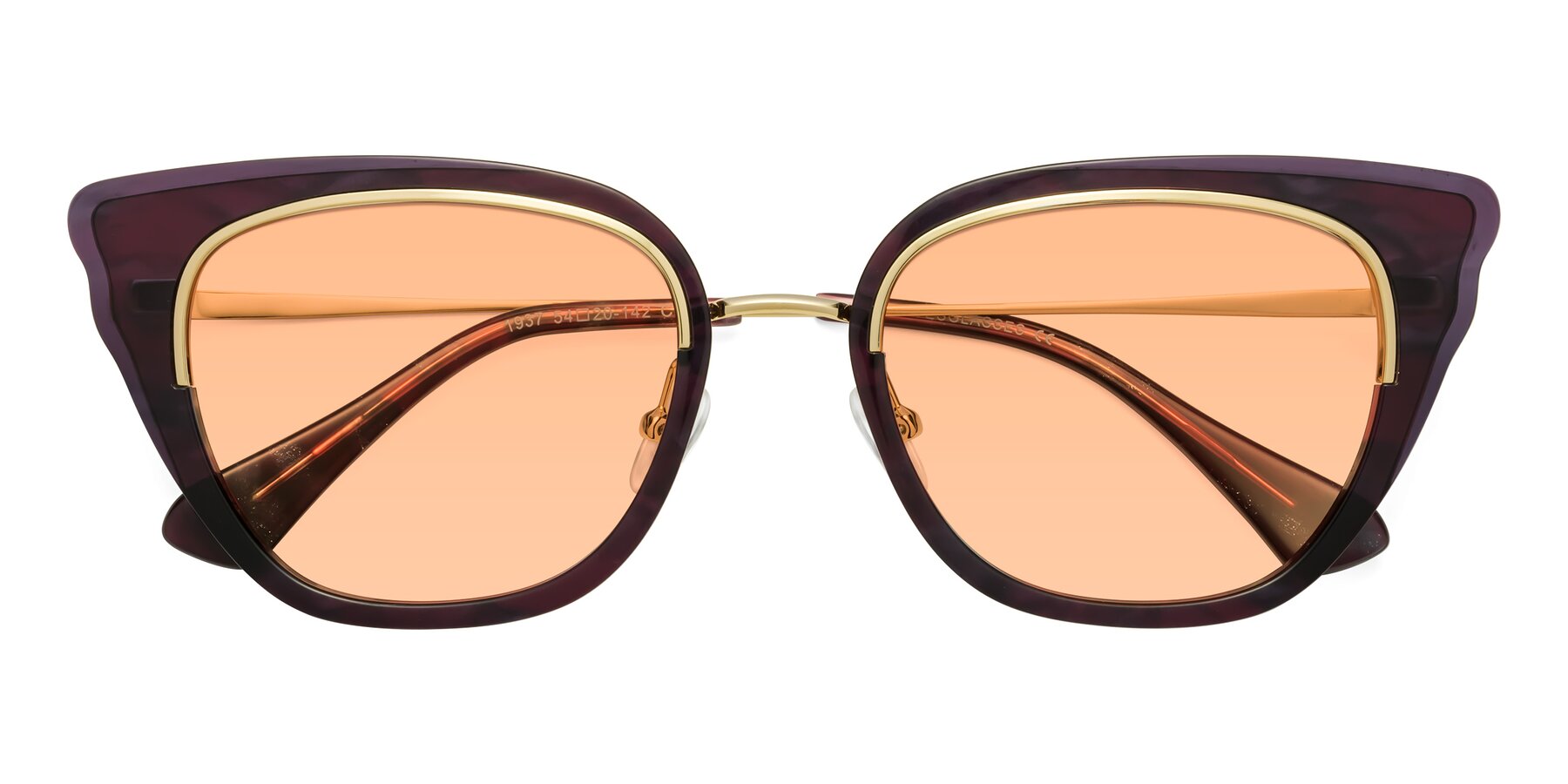 Folded Front of Spire in Dark Voilet-Gold with Light Orange Tinted Lenses