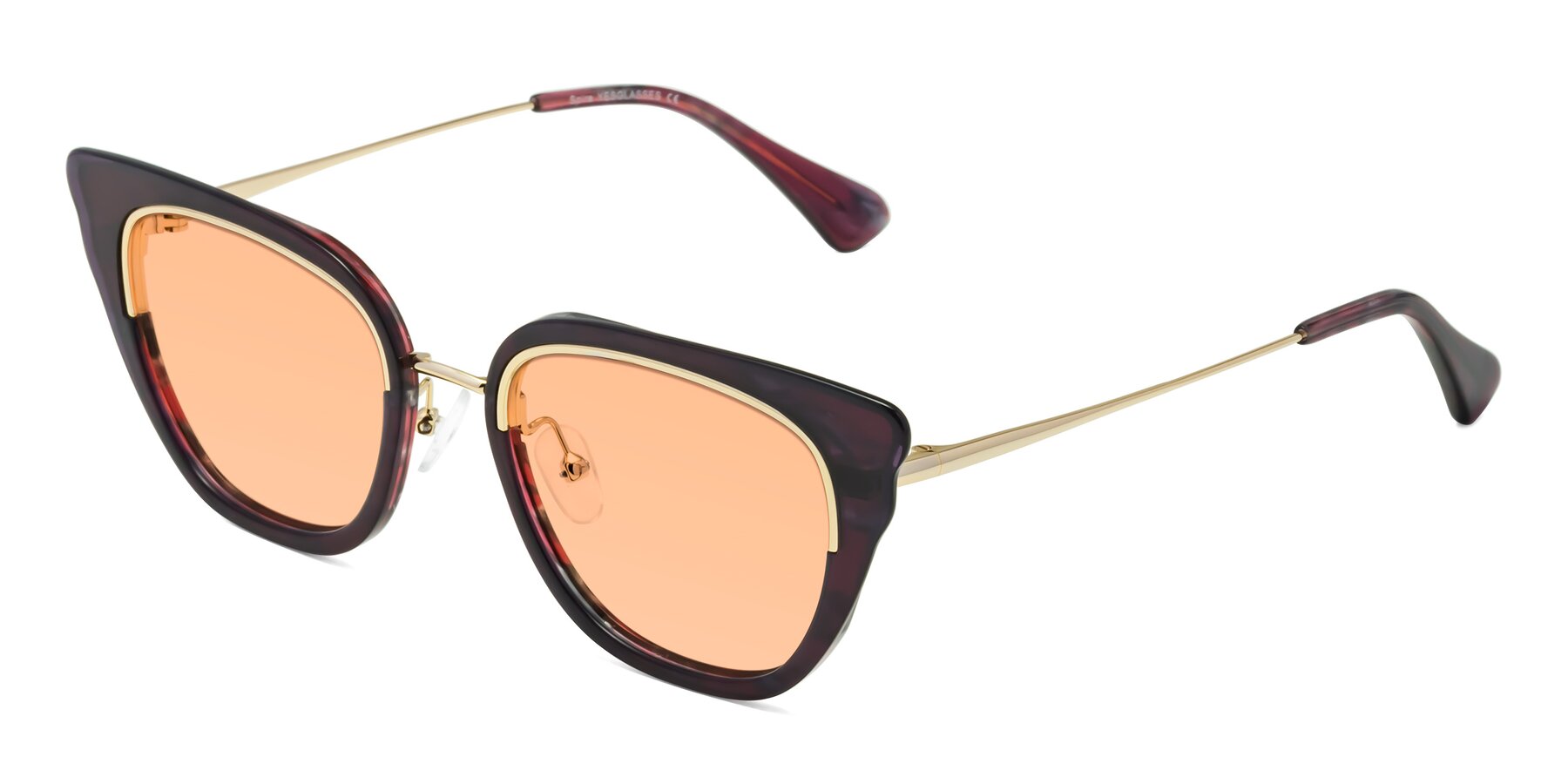 Angle of Spire in Dark Voilet-Gold with Light Orange Tinted Lenses