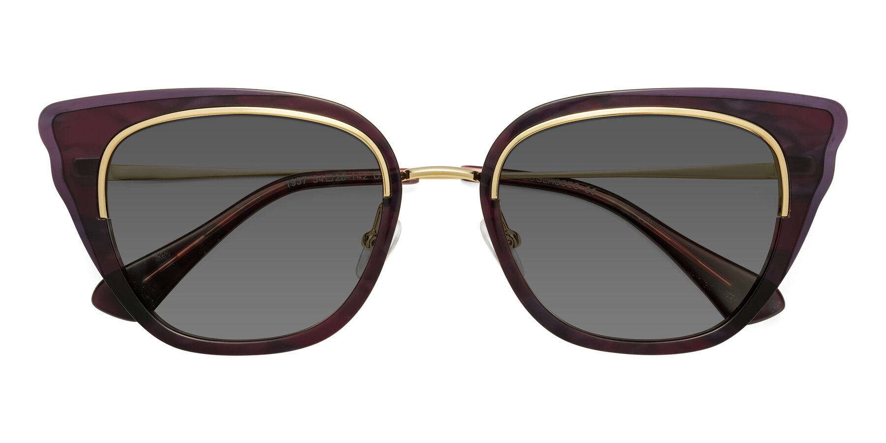 Folded Front of Spire in Dark Voilet-Gold with Medium Gray Tinted Lenses