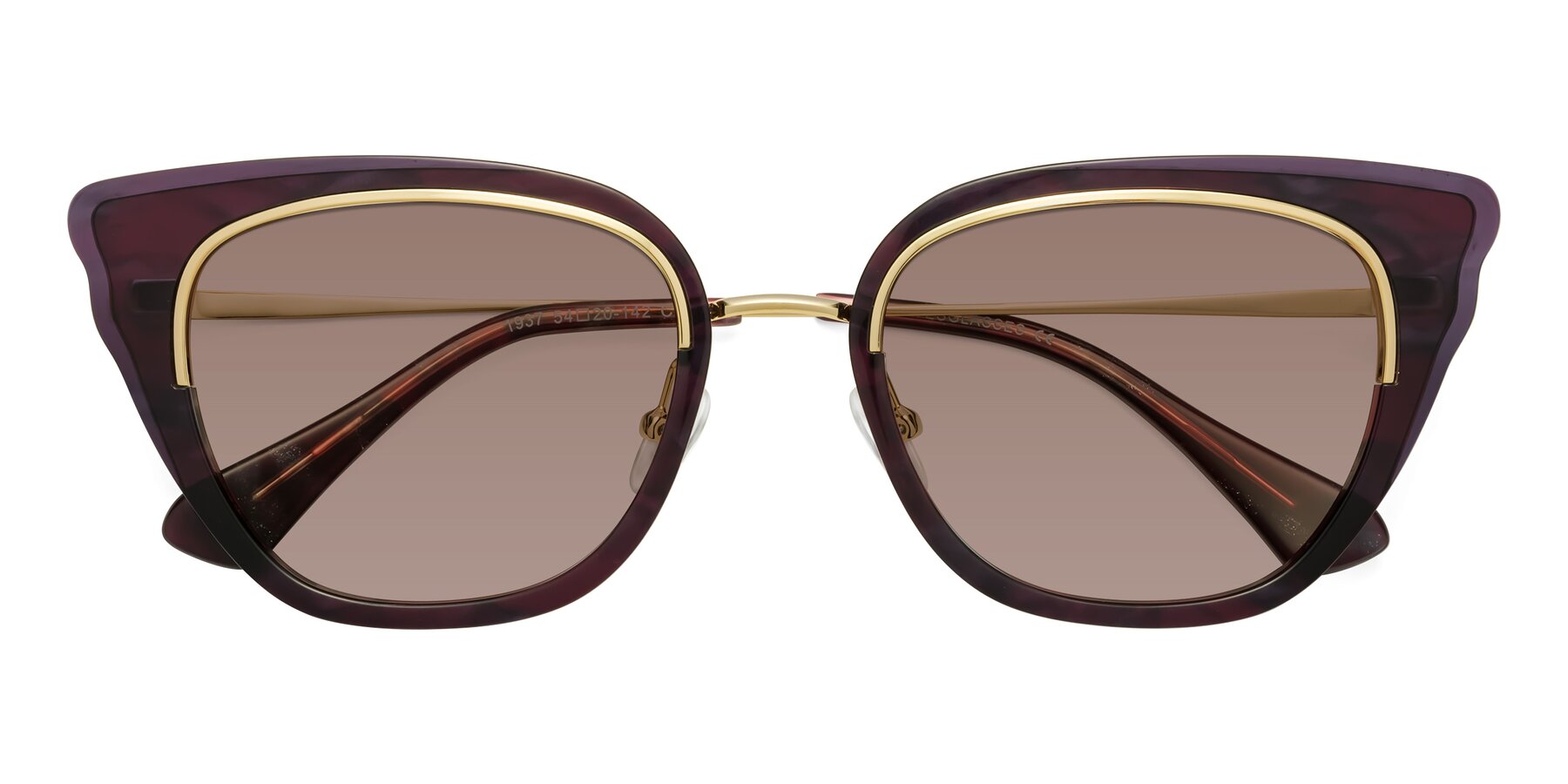 Folded Front of Spire in Dark Voilet-Gold with Medium Brown Tinted Lenses