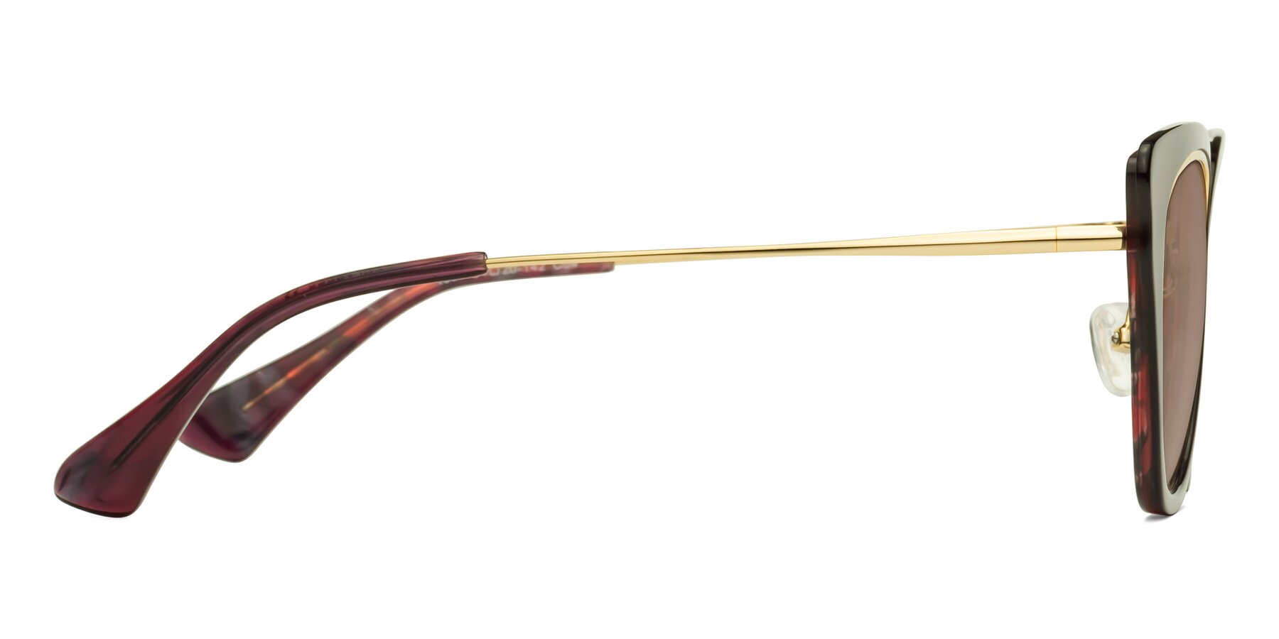 Side of Spire in Dark Voilet-Gold with Medium Brown Tinted Lenses
