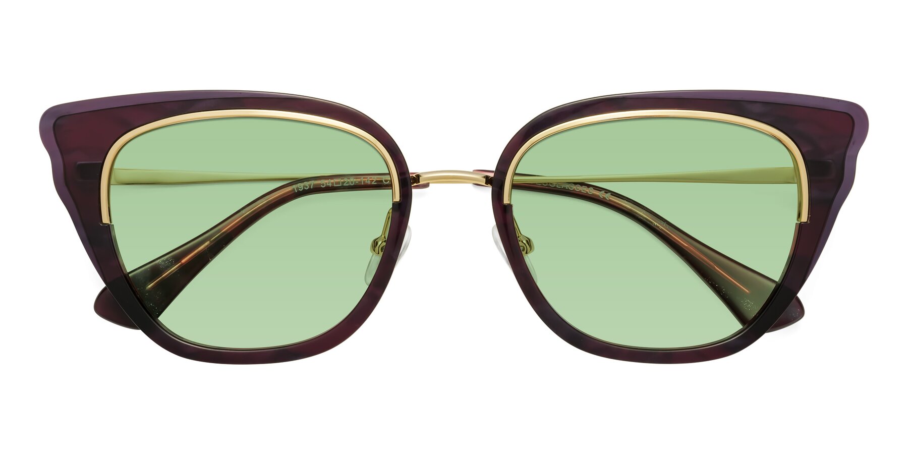 Folded Front of Spire in Dark Voilet-Gold with Medium Green Tinted Lenses