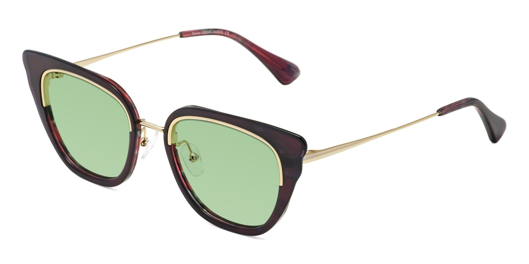 Angle of Spire in Dark Voilet-Gold with Medium Green Tinted Lenses