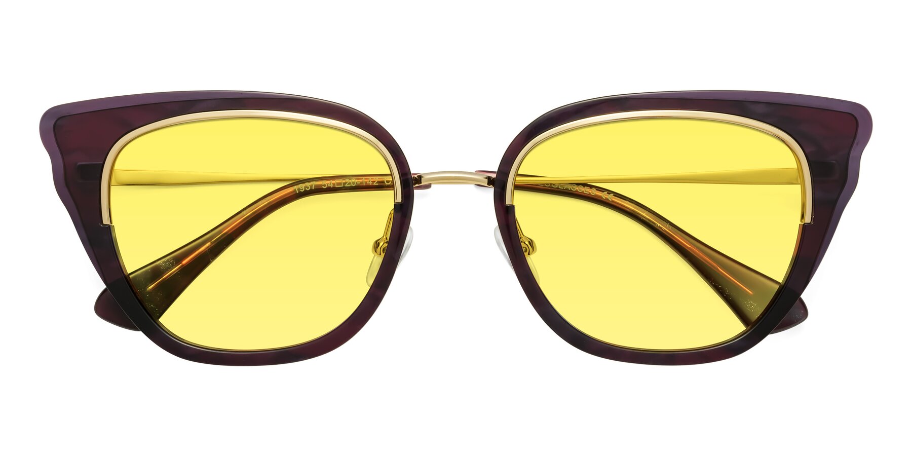 Folded Front of Spire in Dark Voilet-Gold with Medium Yellow Tinted Lenses