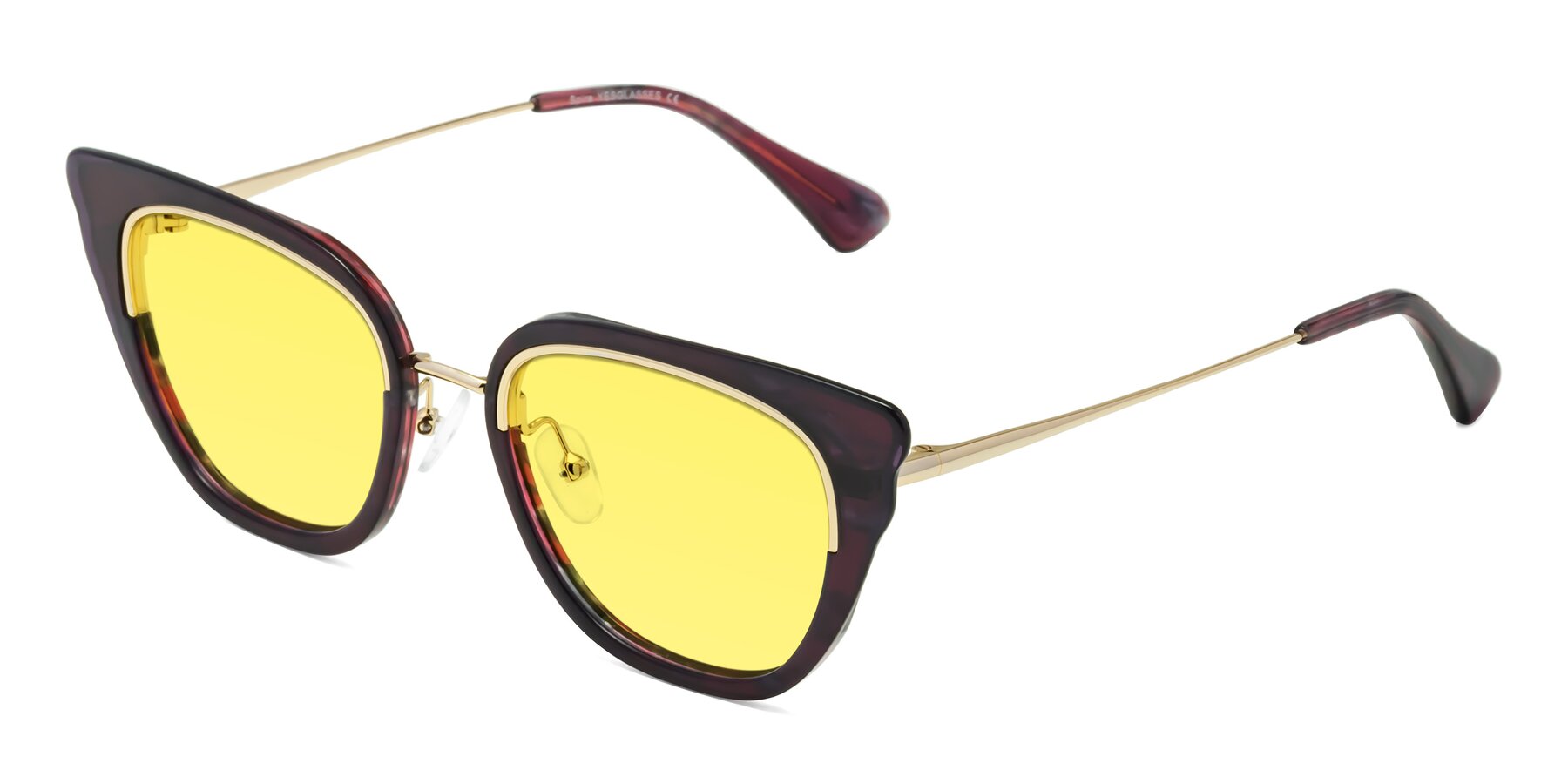 Angle of Spire in Dark Voilet-Gold with Medium Yellow Tinted Lenses