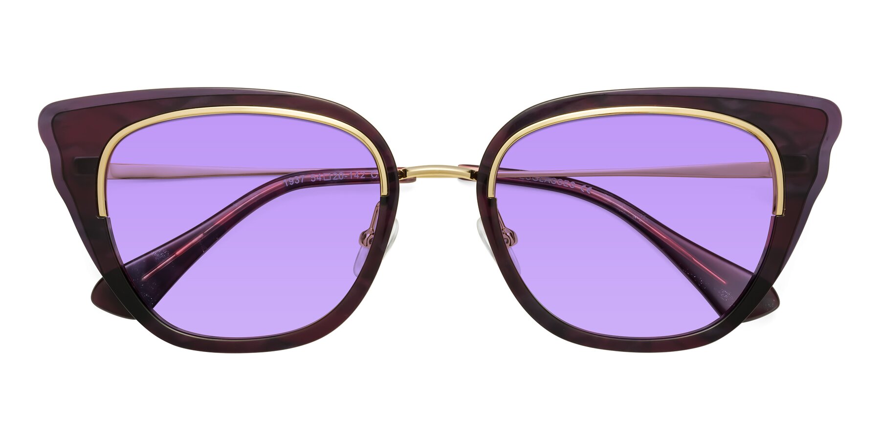Folded Front of Spire in Dark Voilet-Gold with Medium Purple Tinted Lenses
