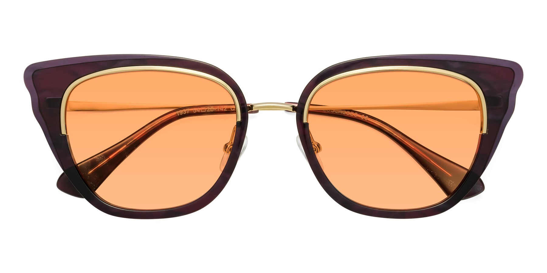 Folded Front of Spire in Dark Voilet-Gold with Medium Orange Tinted Lenses