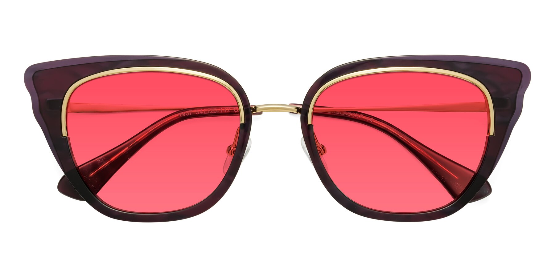 Folded Front of Spire in Dark Voilet-Gold with Red Tinted Lenses