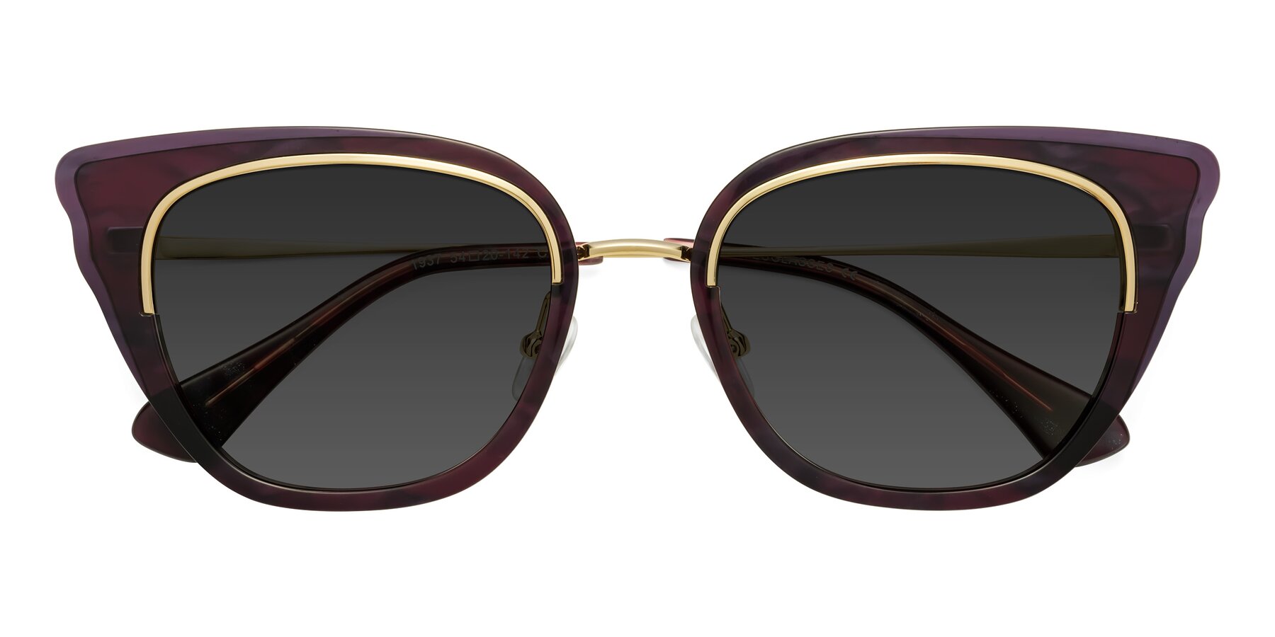 Folded Front of Spire in Dark Voilet-Gold with Gray Tinted Lenses