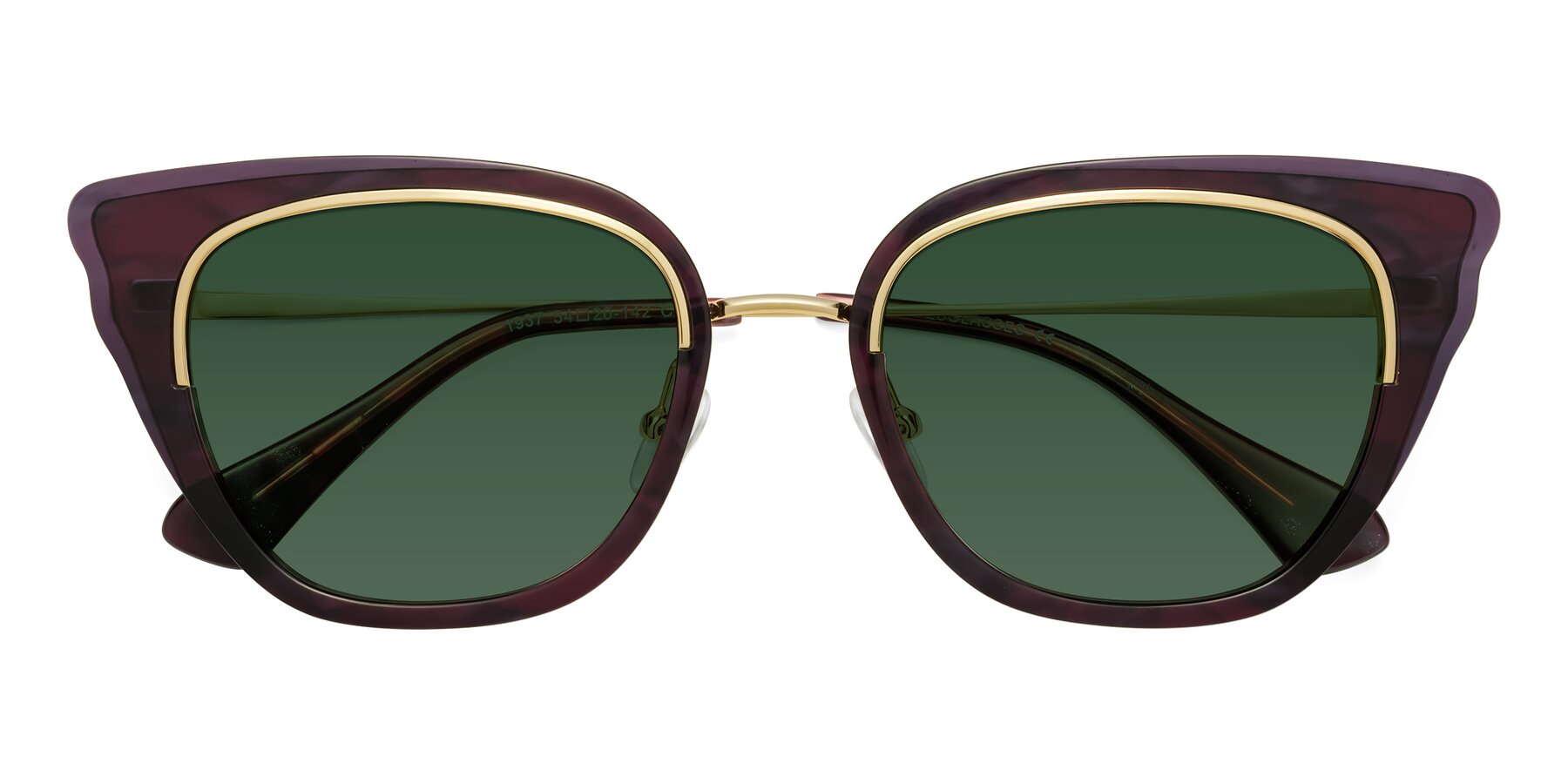 Folded Front of Spire in Dark Voilet-Gold with Green Tinted Lenses