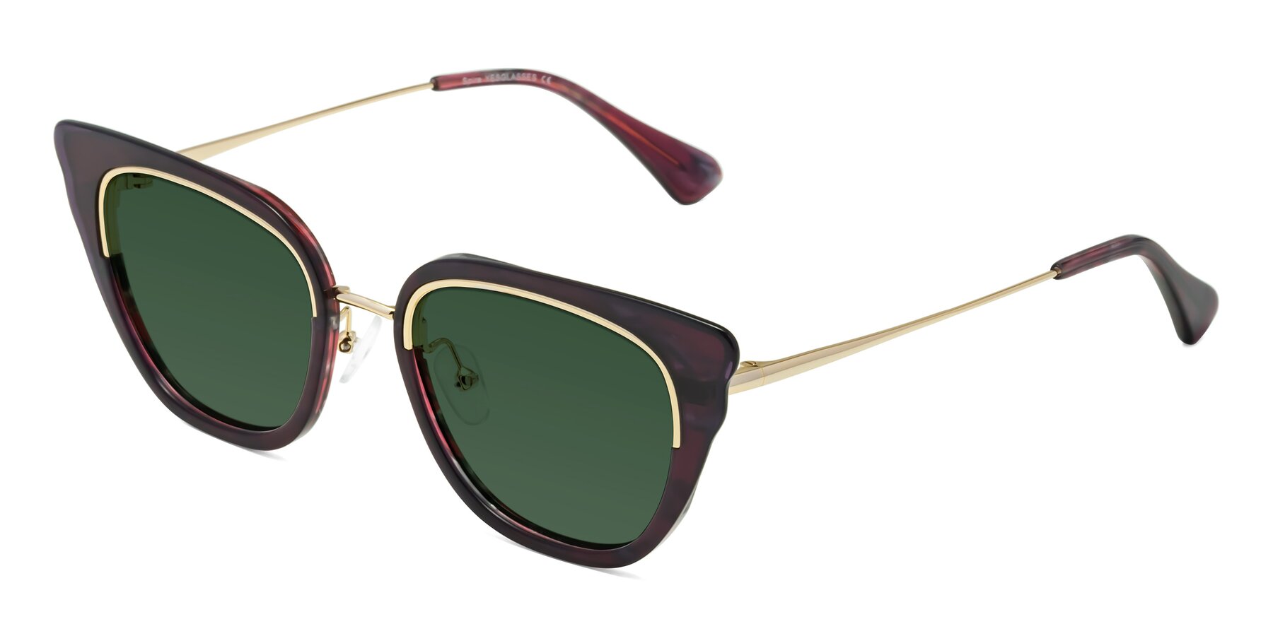 Angle of Spire in Dark Voilet-Gold with Green Tinted Lenses