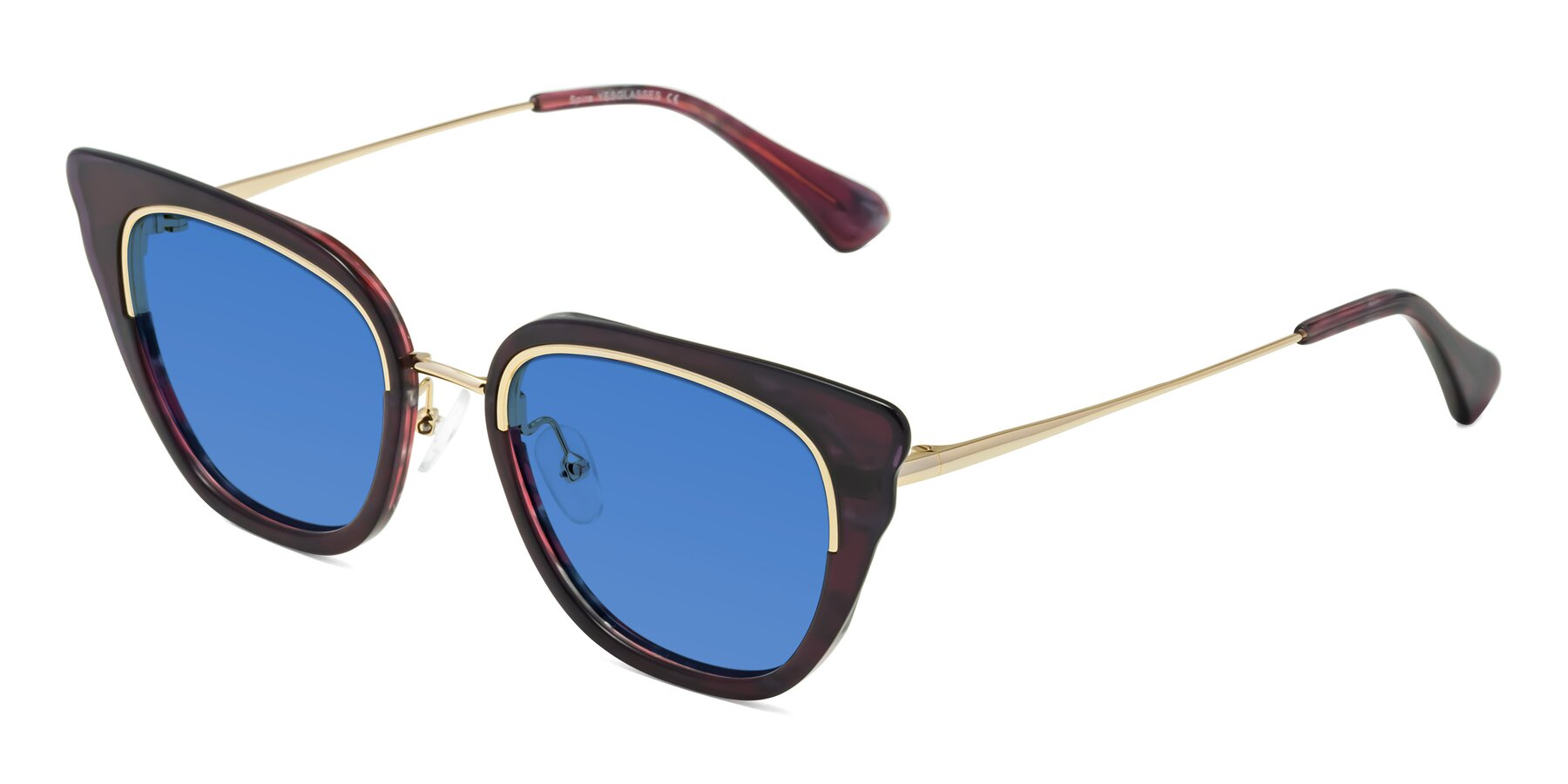 Angle of Spire in Dark Voilet-Gold with Blue Tinted Lenses