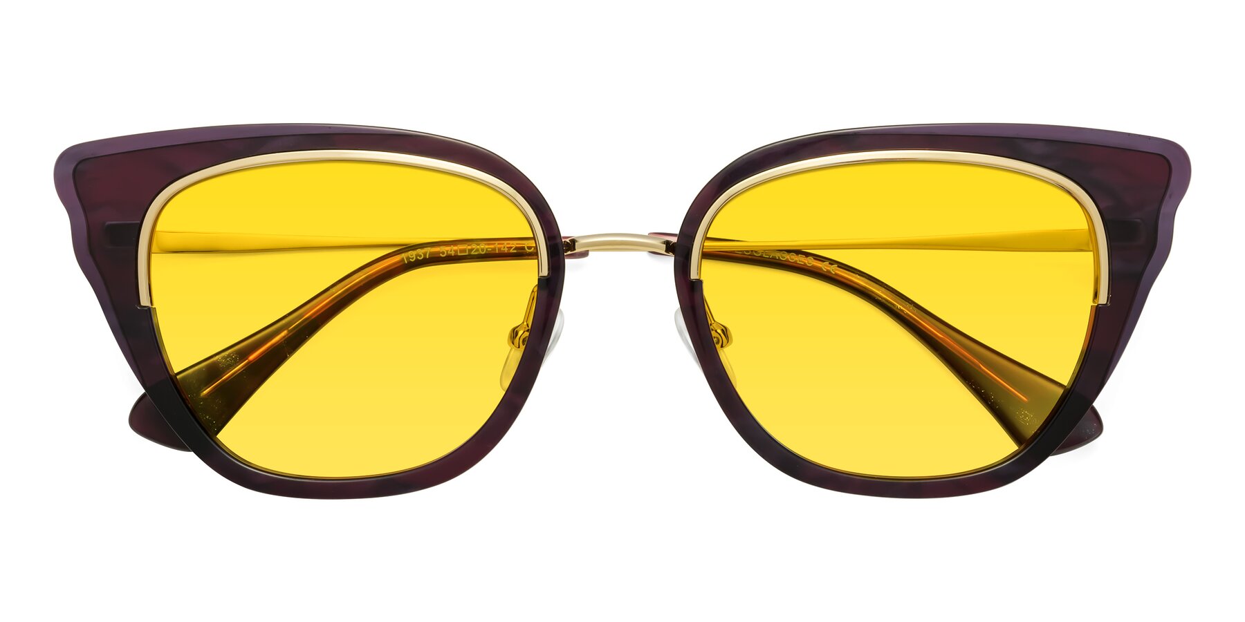 Folded Front of Spire in Dark Voilet-Gold with Yellow Tinted Lenses