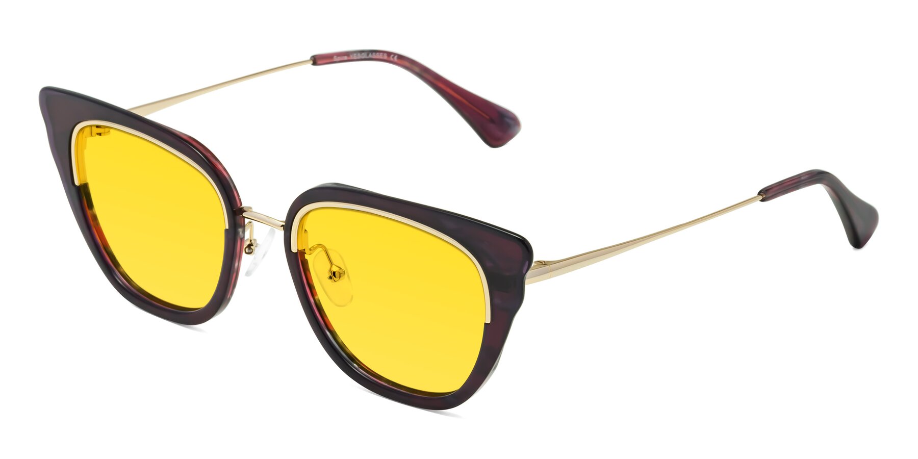 Angle of Spire in Dark Voilet-Gold with Yellow Tinted Lenses