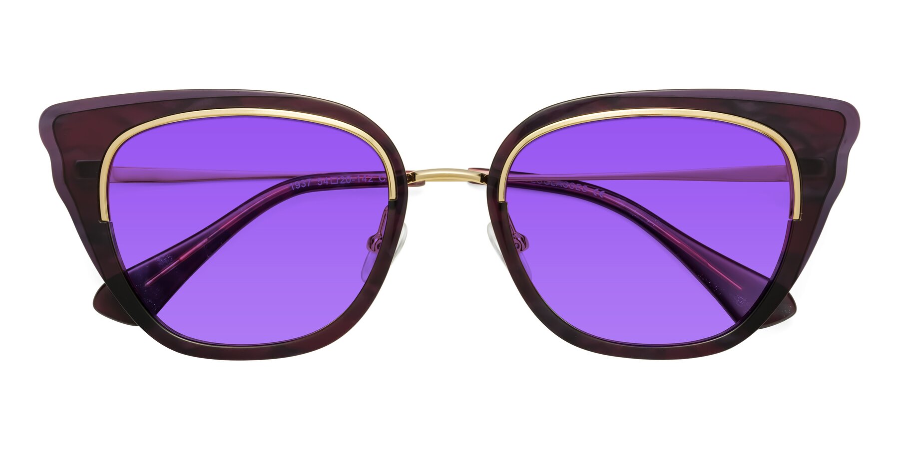 Folded Front of Spire in Dark Voilet-Gold with Purple Tinted Lenses
