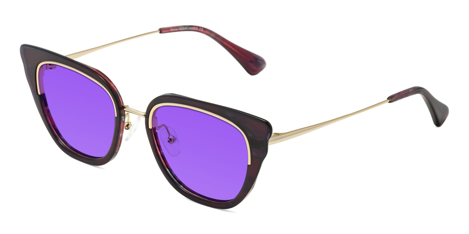 Angle of Spire in Dark Voilet-Gold with Purple Tinted Lenses