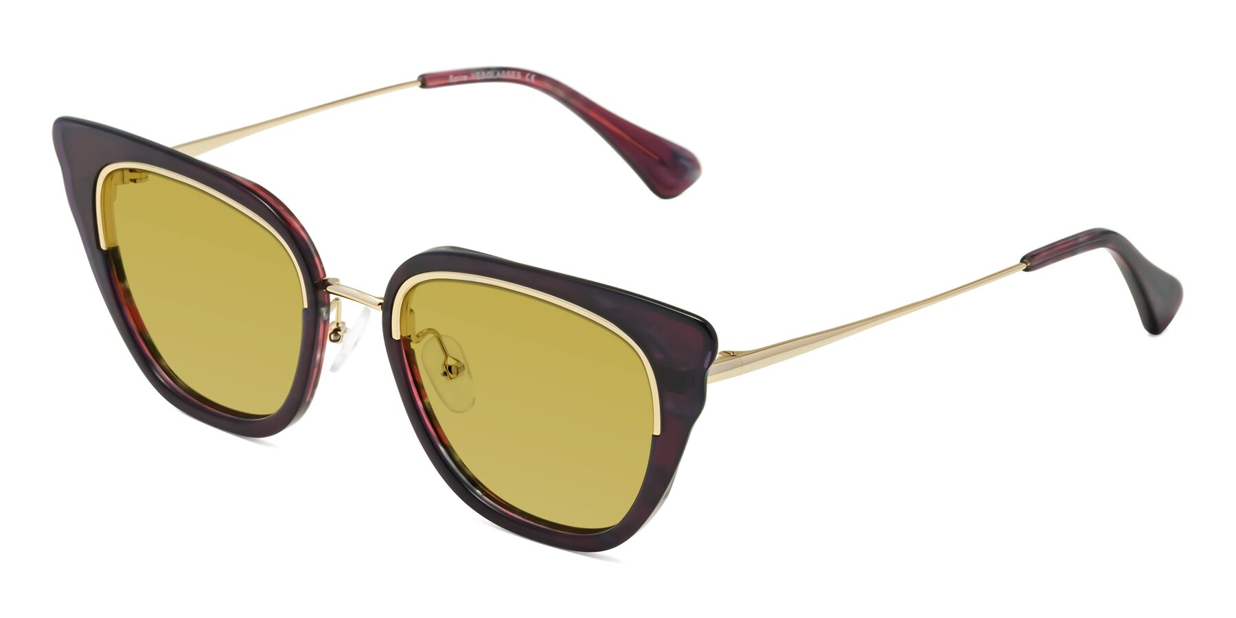 Angle of Spire in Dark Voilet-Gold with Champagne Tinted Lenses