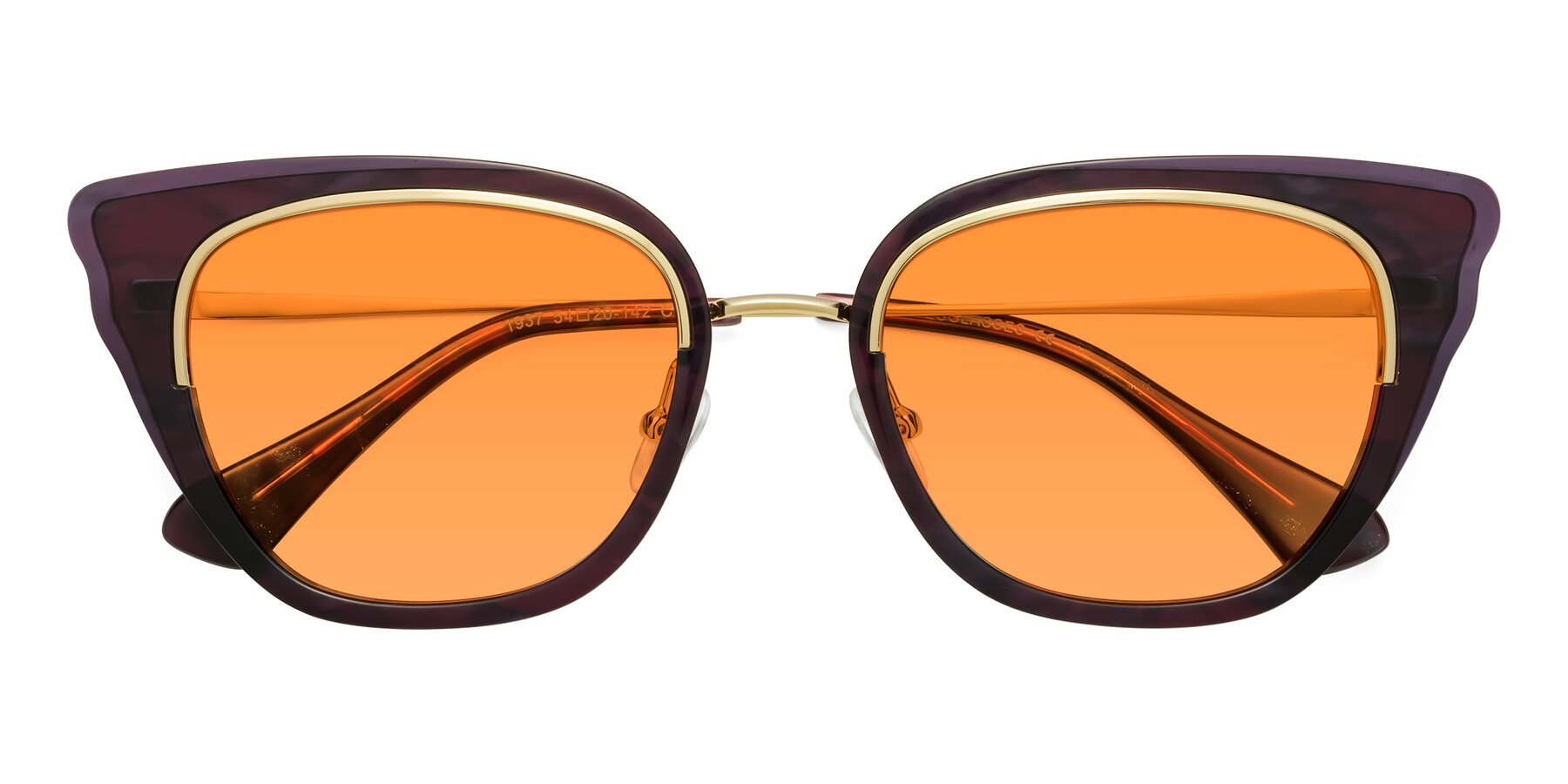 Folded Front of Spire in Dark Voilet-Gold with Orange Tinted Lenses