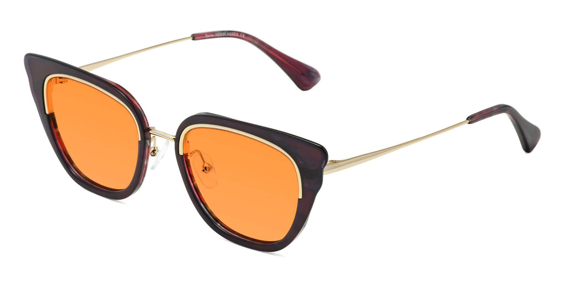 Angle of Spire in Dark Voilet-Gold with Orange Tinted Lenses