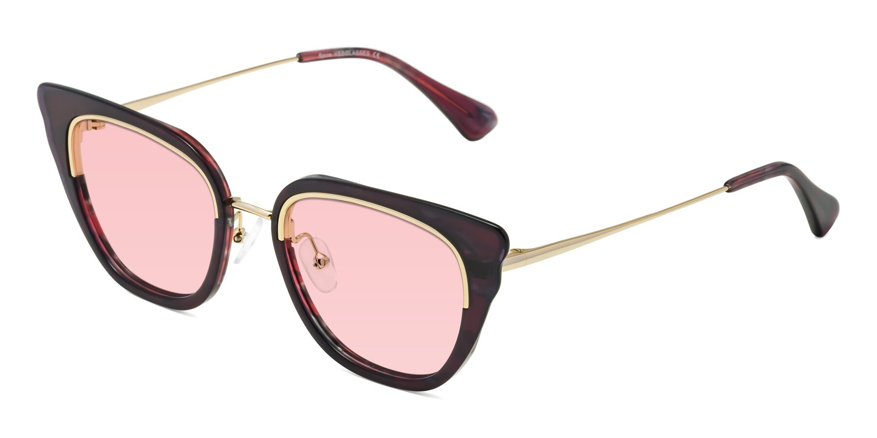 Angle of Spire in Dark Voilet-Gold with Light Garnet Tinted Lenses