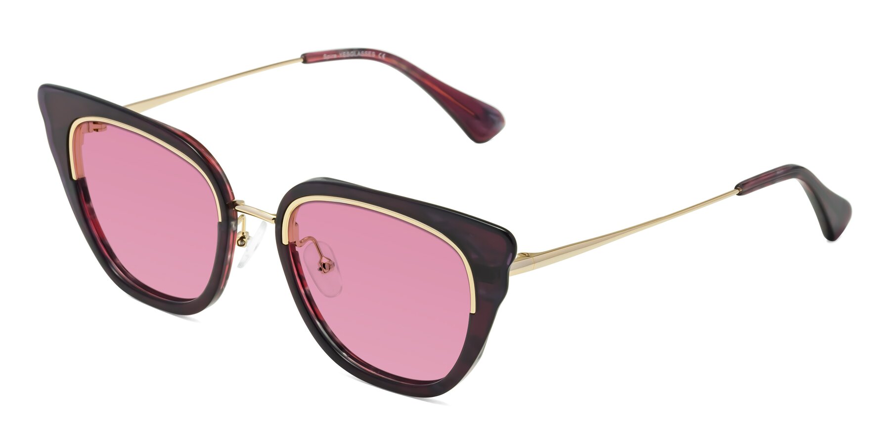 Angle of Spire in Dark Voilet-Gold with Medium Wine Tinted Lenses