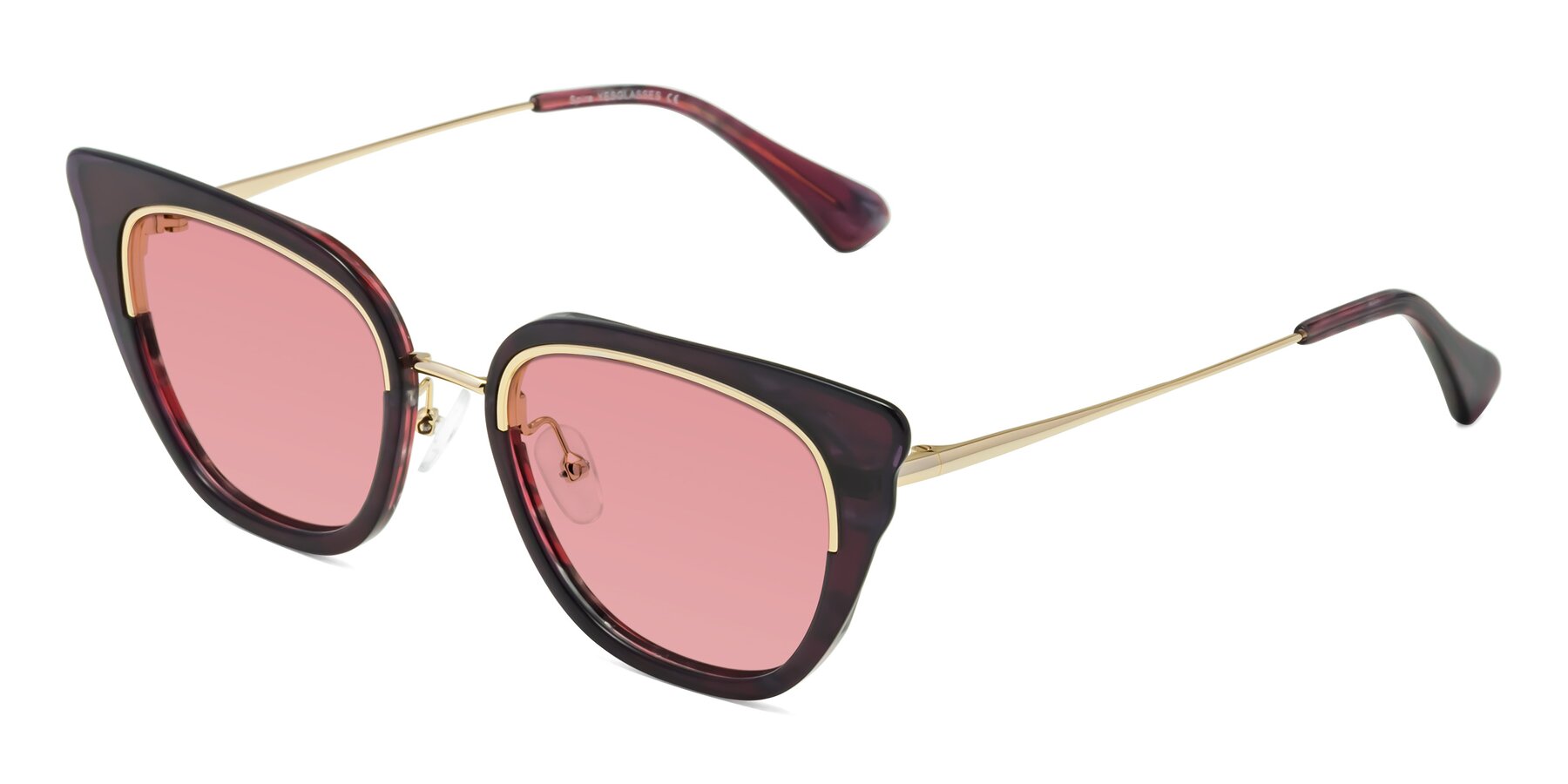 Angle of Spire in Dark Voilet-Gold with Medium Garnet Tinted Lenses