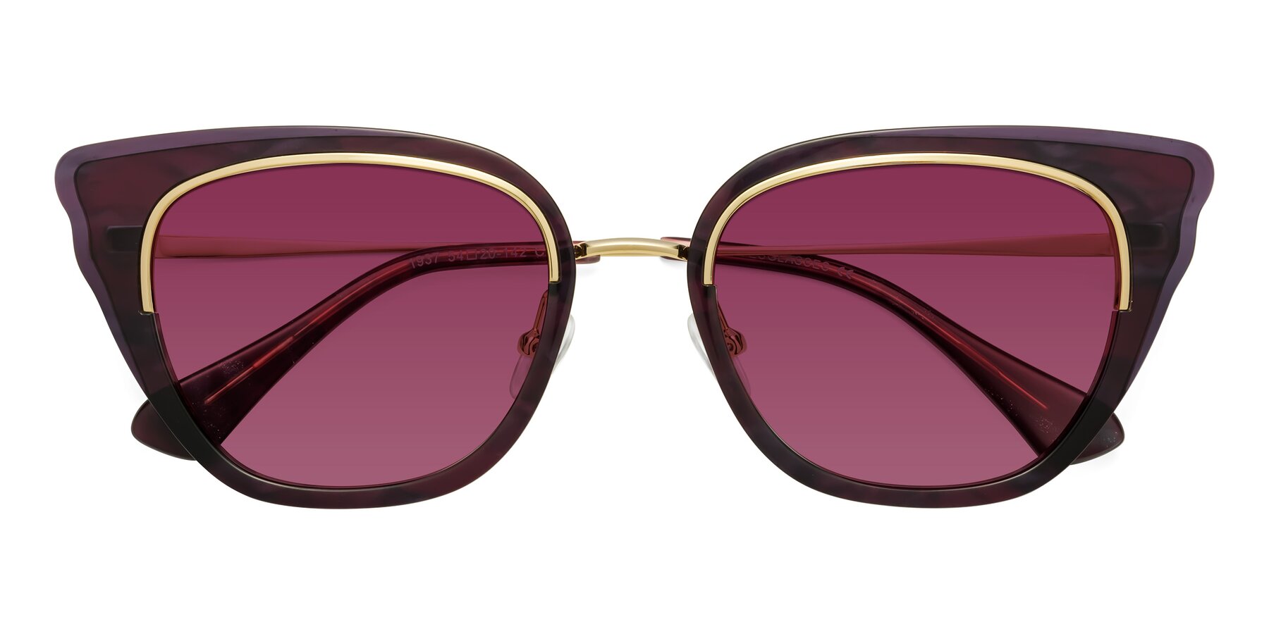 Folded Front of Spire in Dark Voilet-Gold with Wine Tinted Lenses