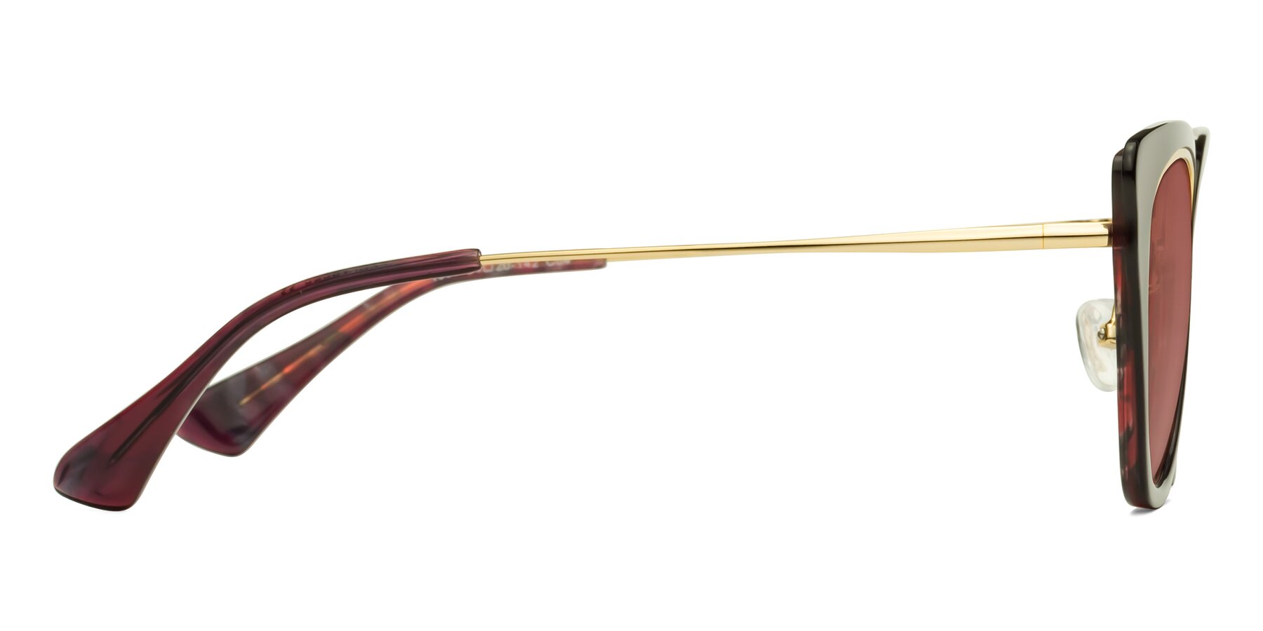 Side of Spire in Dark Voilet-Gold with Garnet Tinted Lenses