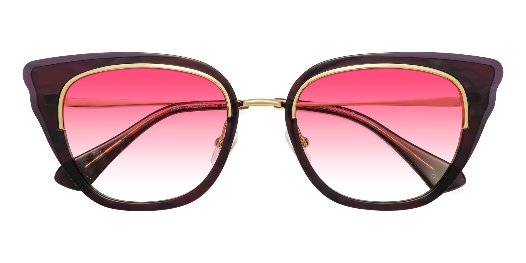 Folded Front of Spire in Dark Voilet-Gold with Pink Gradient Lenses
