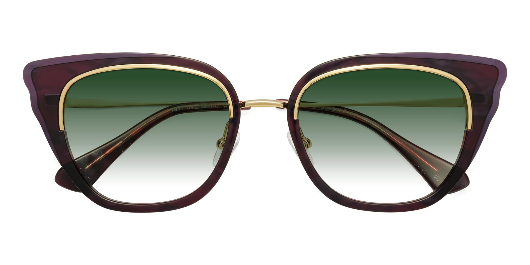 Folded Front of Spire in Dark Voilet-Gold with Green Gradient Lenses