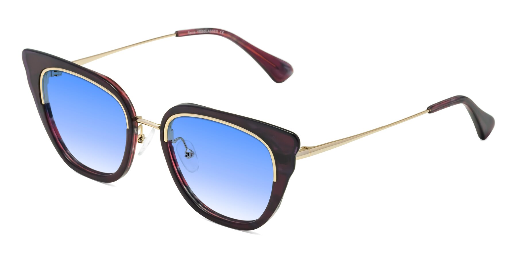 Angle of Spire in Dark Voilet-Gold with Blue Gradient Lenses