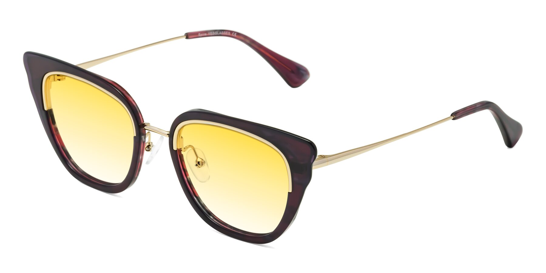 Angle of Spire in Dark Voilet-Gold with Yellow Gradient Lenses