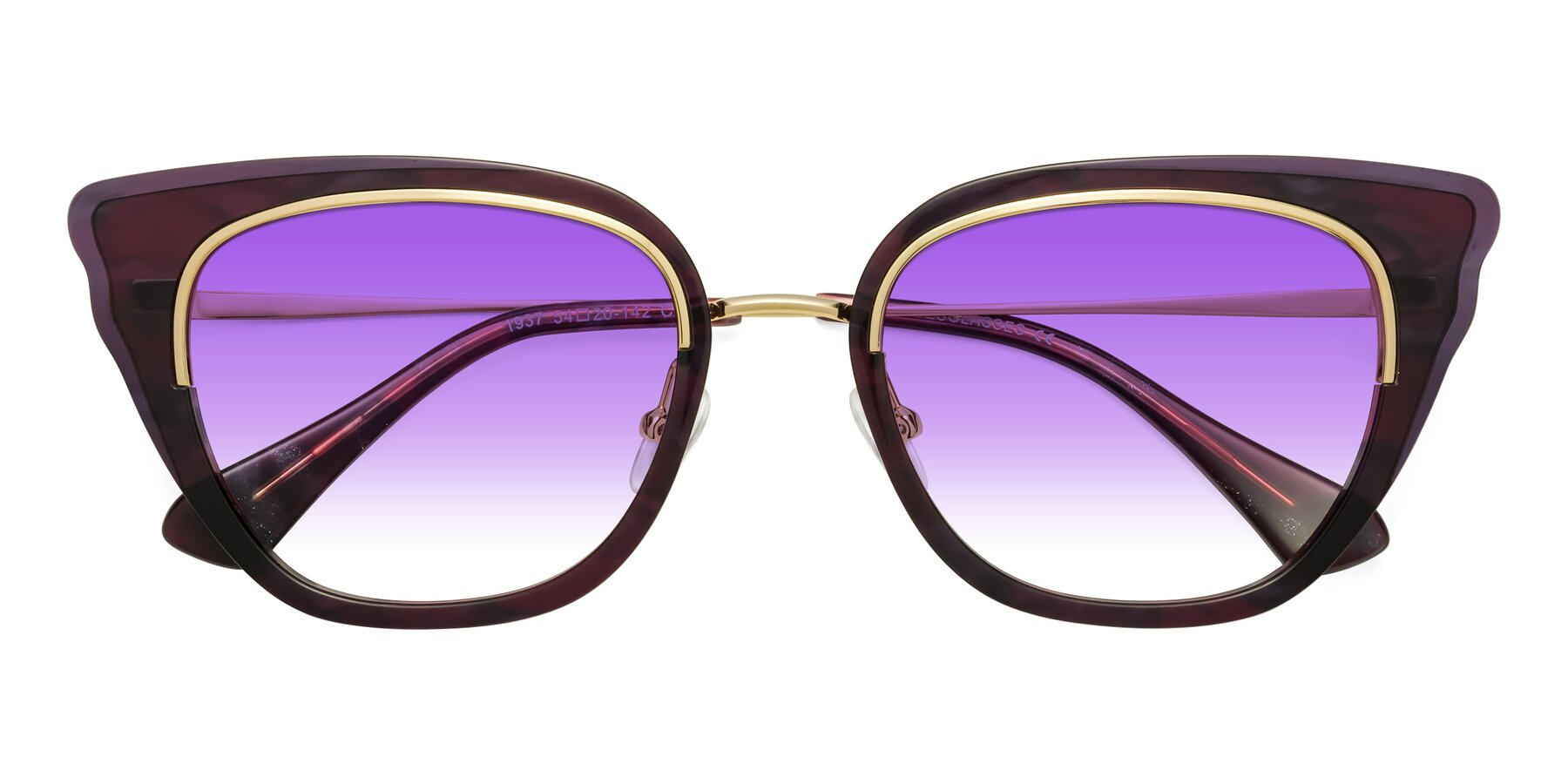 Folded Front of Spire in Dark Voilet-Gold with Purple Gradient Lenses