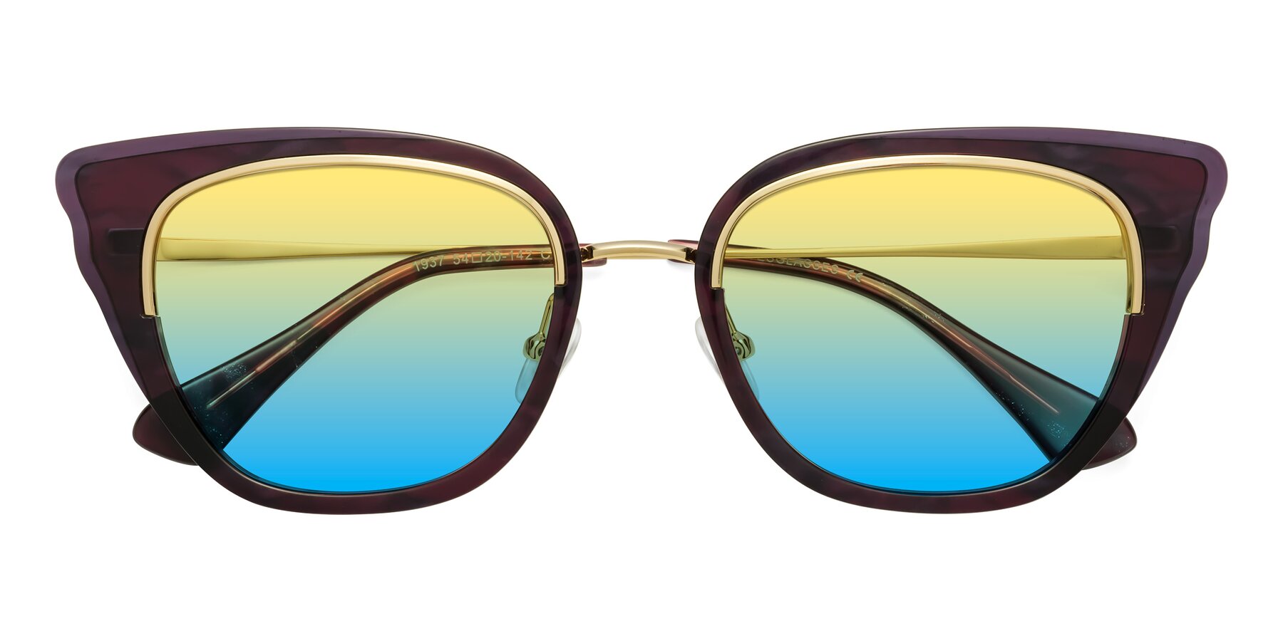 Folded Front of Spire in Dark Voilet-Gold with Yellow / Blue Gradient Lenses