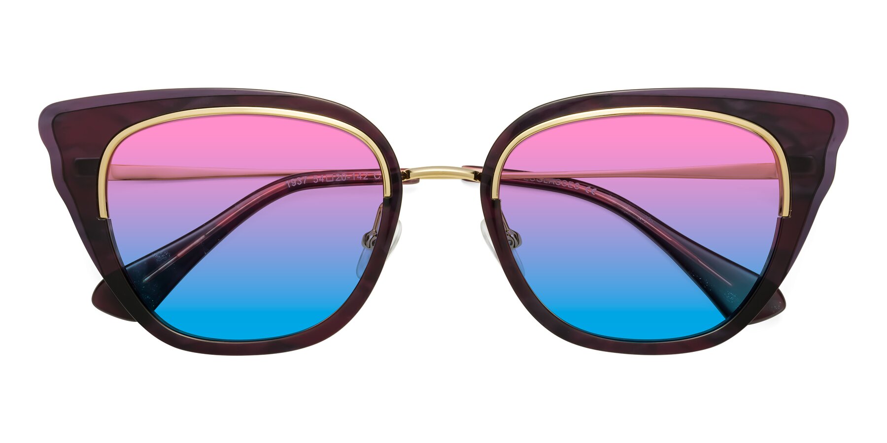 Folded Front of Spire in Dark Voilet-Gold with Pink / Blue Gradient Lenses
