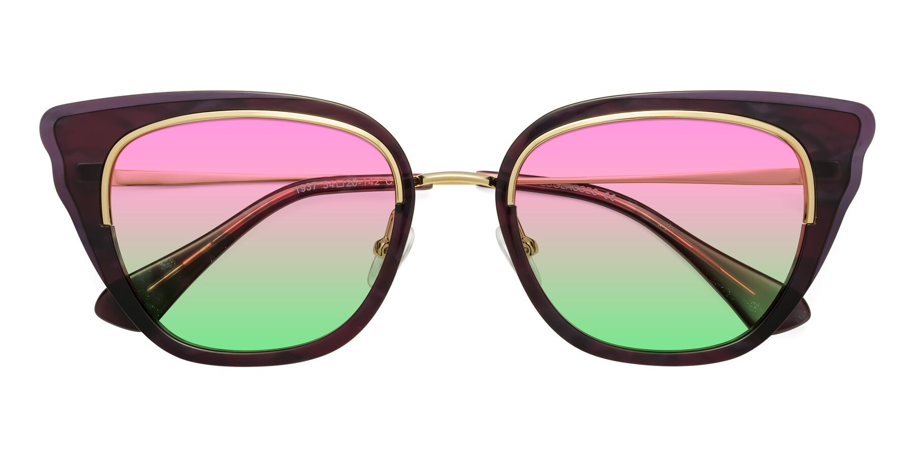 Folded Front of Spire in Dark Voilet-Gold with Pink / Green Gradient Lenses