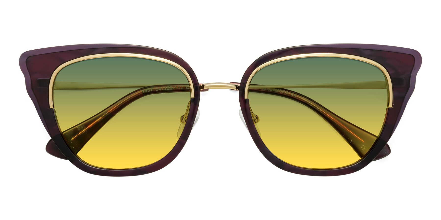 Folded Front of Spire in Dark Voilet-Gold with Green / Yellow Gradient Lenses