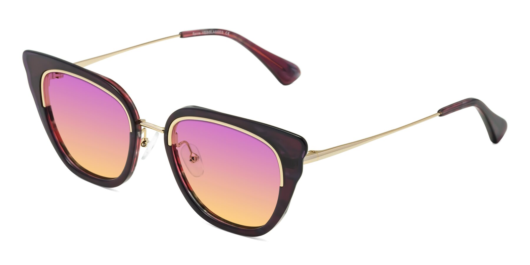 Angle of Spire in Dark Voilet-Gold with Purple / Yellow Gradient Lenses