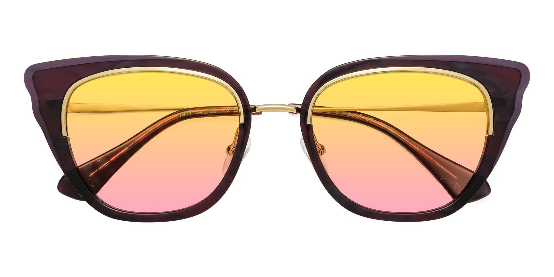 Folded Front of Spire in Dark Voilet-Gold with Yellow / Pink Gradient Lenses