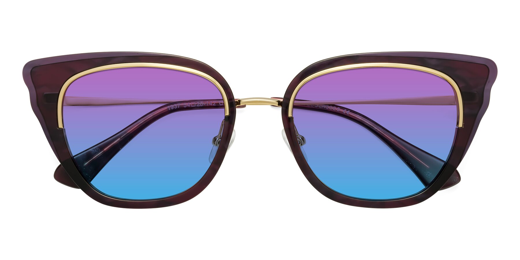 Folded Front of Spire in Dark Voilet-Gold with Purple / Blue Gradient Lenses