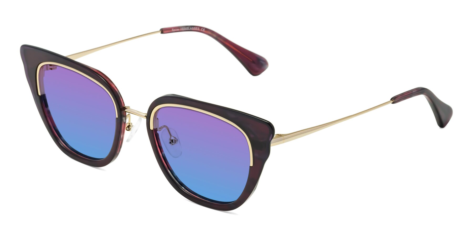 Angle of Spire in Dark Voilet-Gold with Purple / Blue Gradient Lenses
