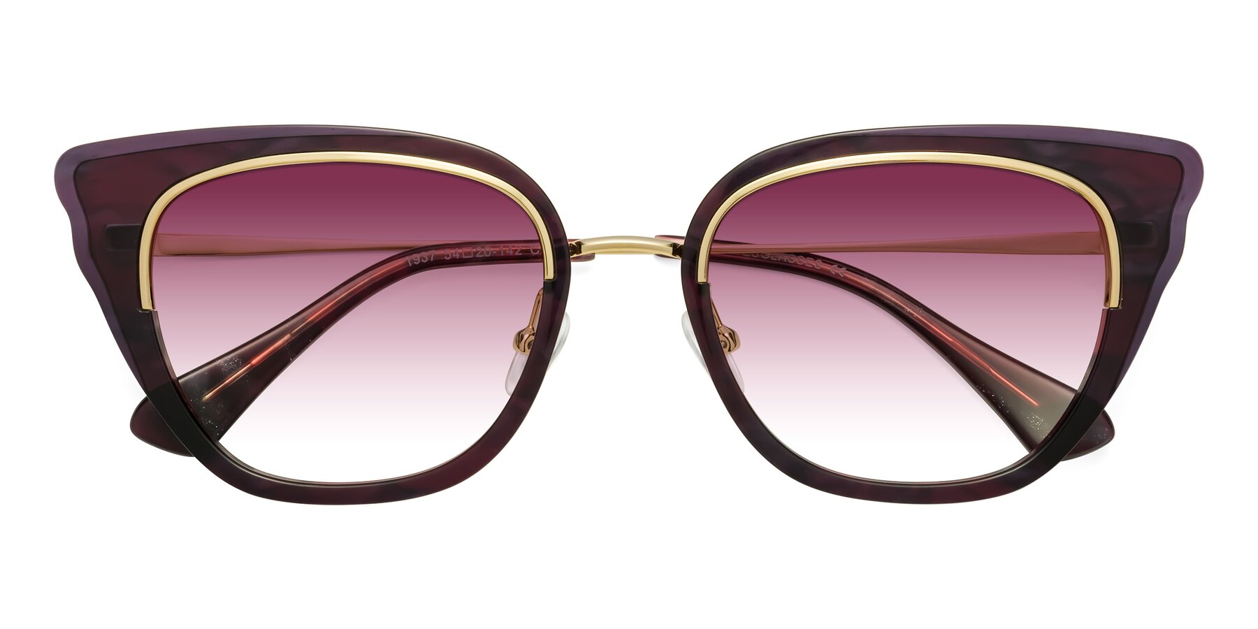 Folded Front of Spire in Dark Voilet-Gold with Wine Gradient Lenses