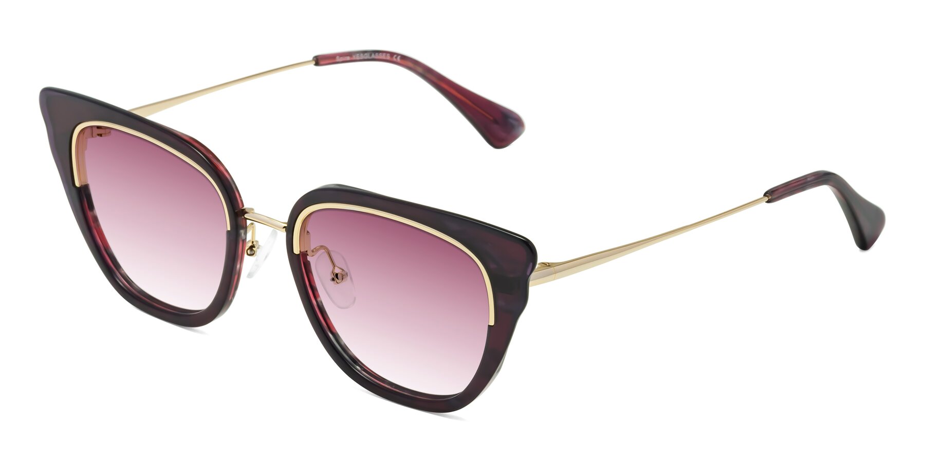 Angle of Spire in Dark Voilet-Gold with Wine Gradient Lenses