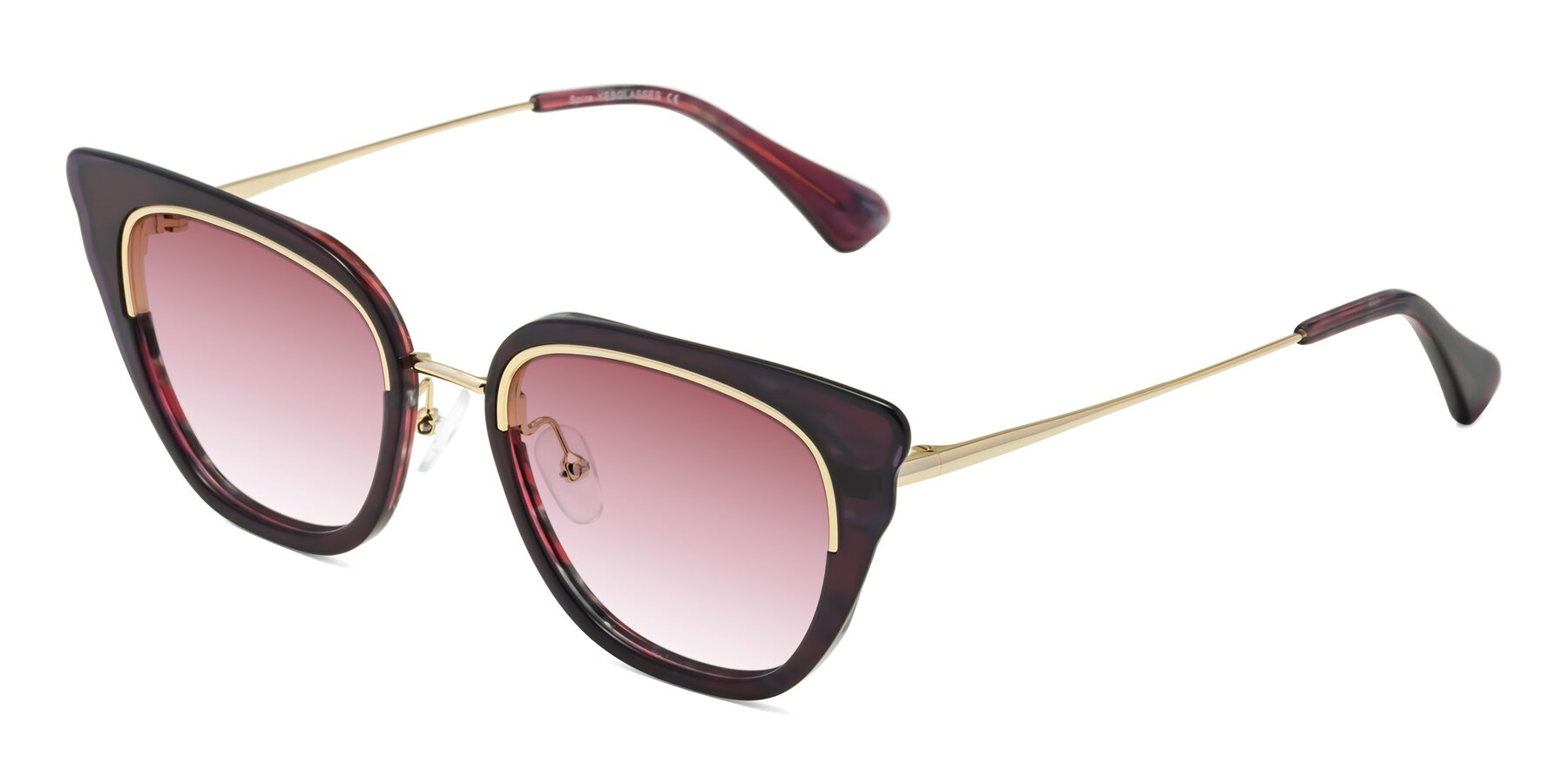 Angle of Spire in Dark Voilet-Gold with Garnet Gradient Lenses