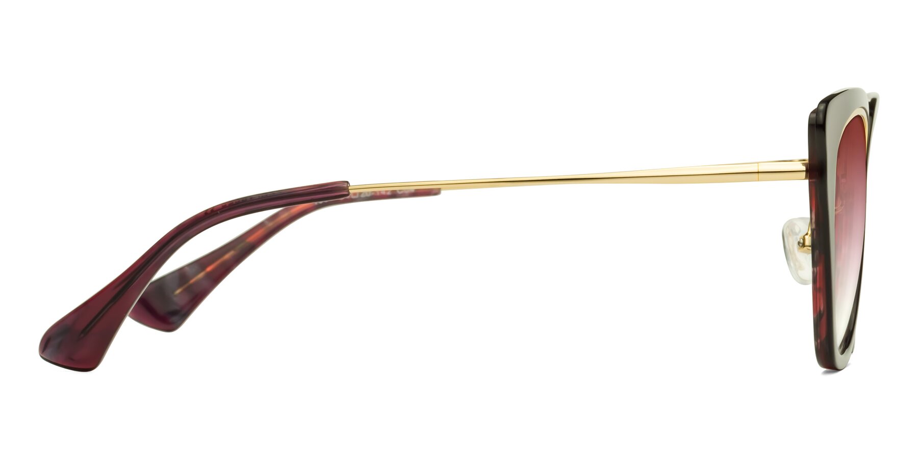 Side of Spire in Dark Voilet-Gold with Garnet Gradient Lenses