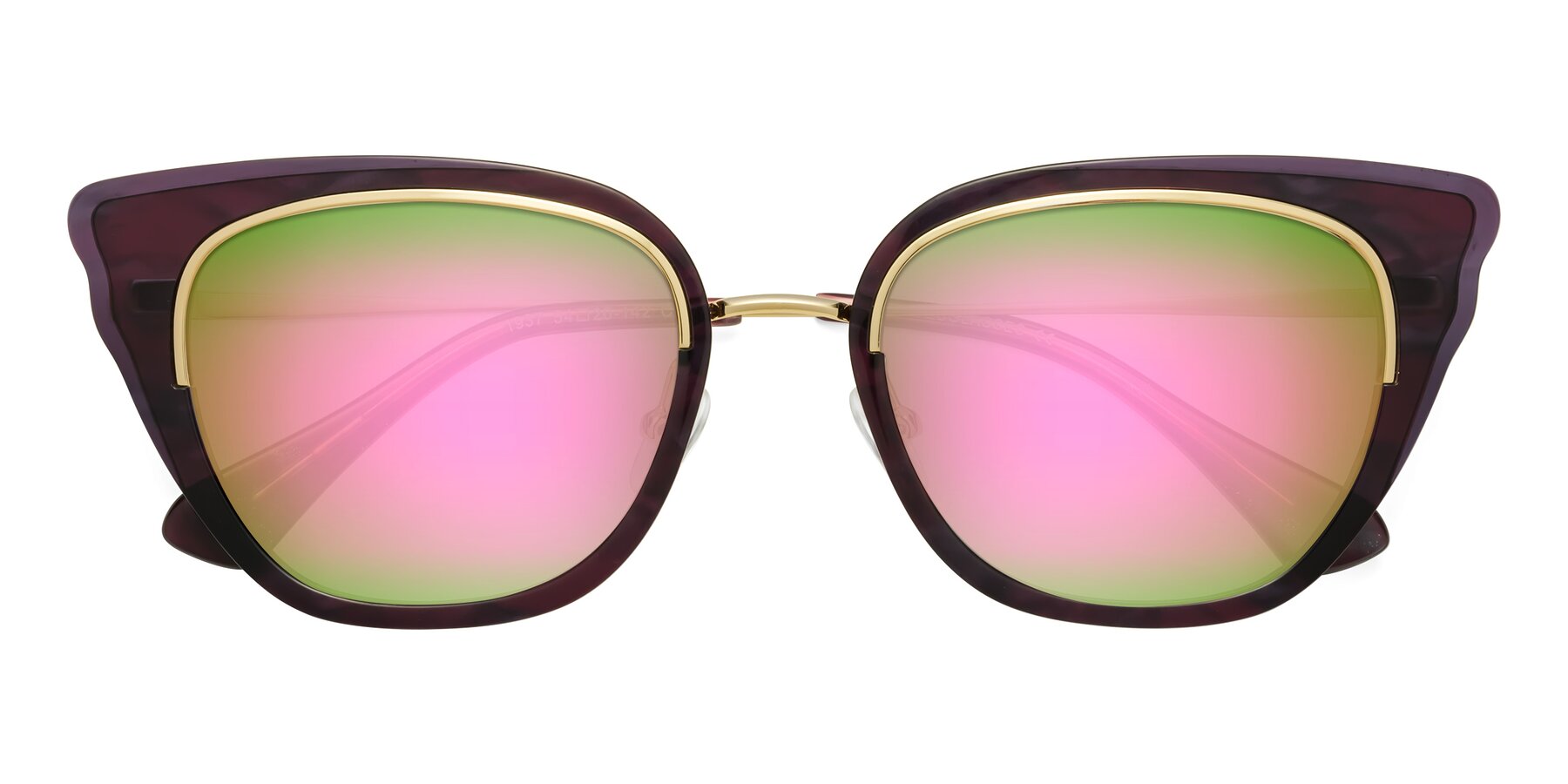 Folded Front of Spire in Dark Voilet-Gold with Pink Mirrored Lenses