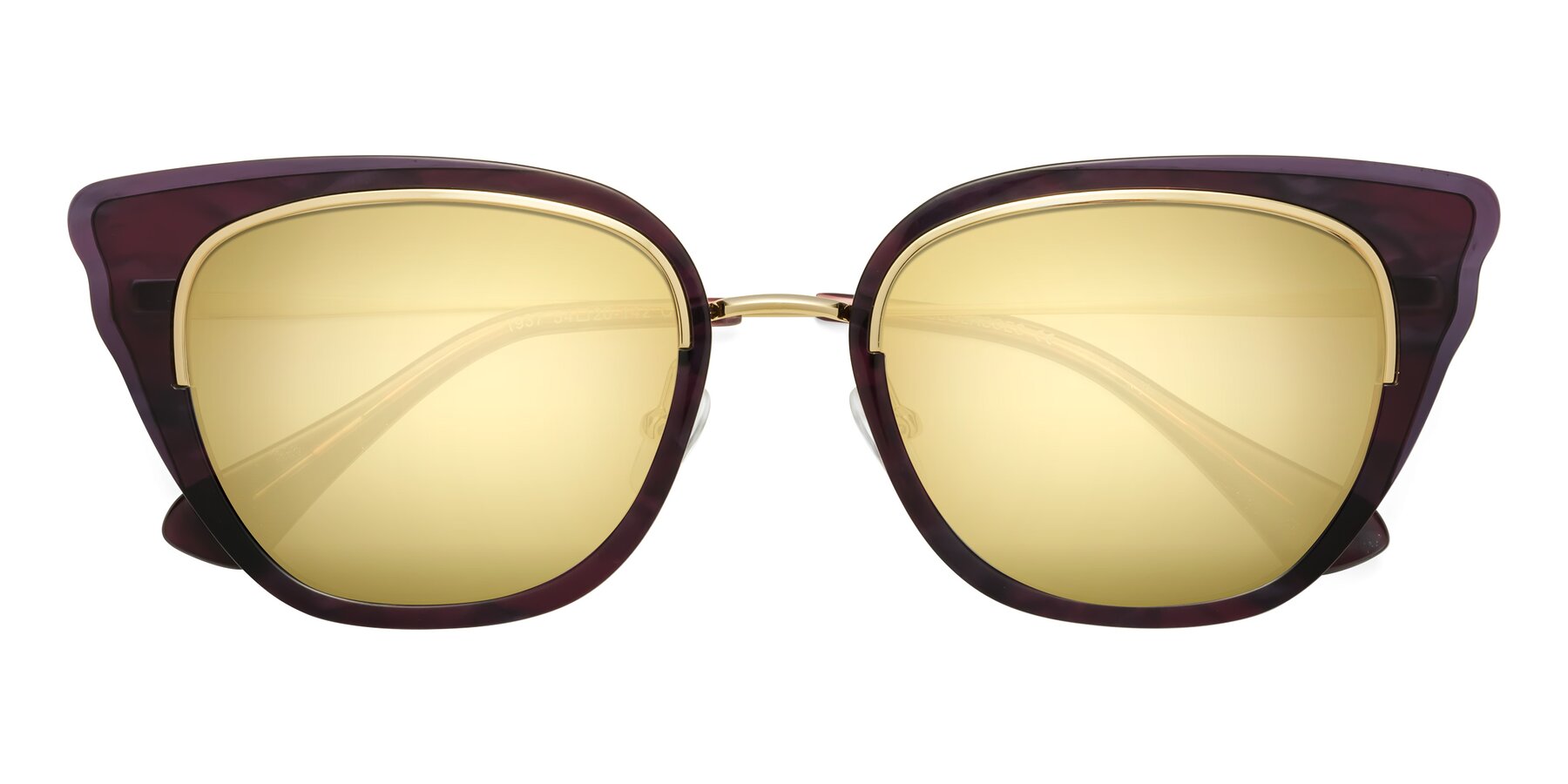 Folded Front of Spire in Dark Voilet-Gold with Gold Mirrored Lenses